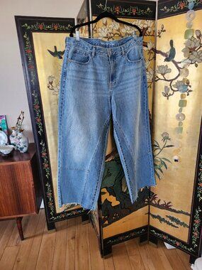 Baggy wide leg high rise jeans